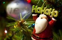 Christmas tree with santa decoration